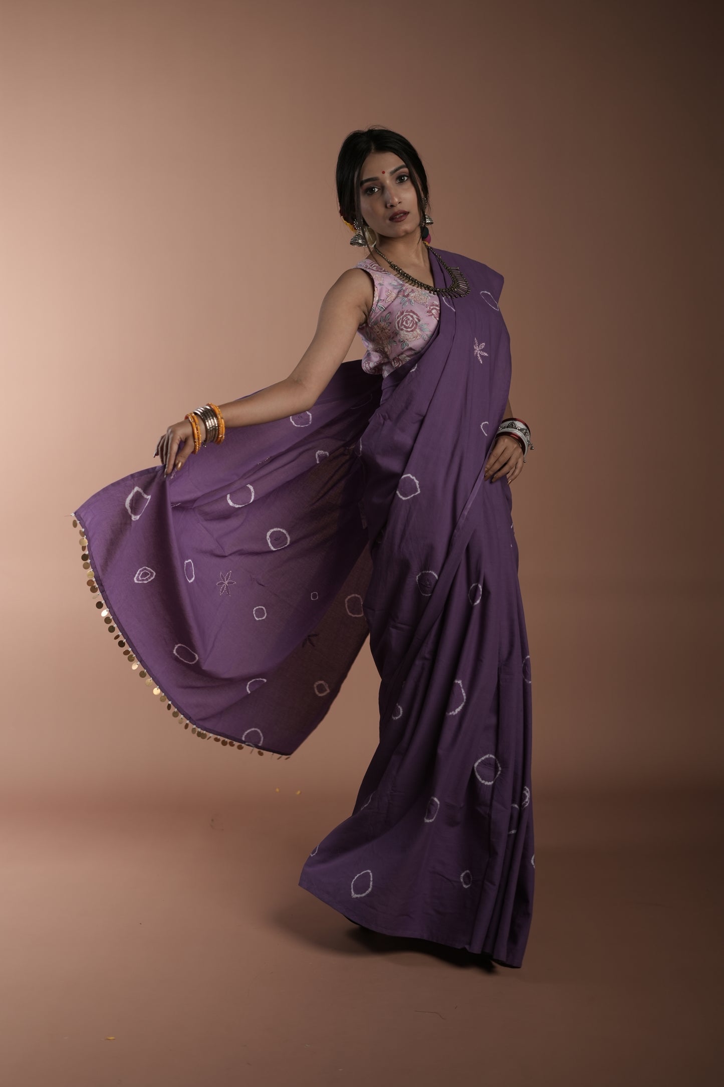 Purple Tie and Dye Saree
