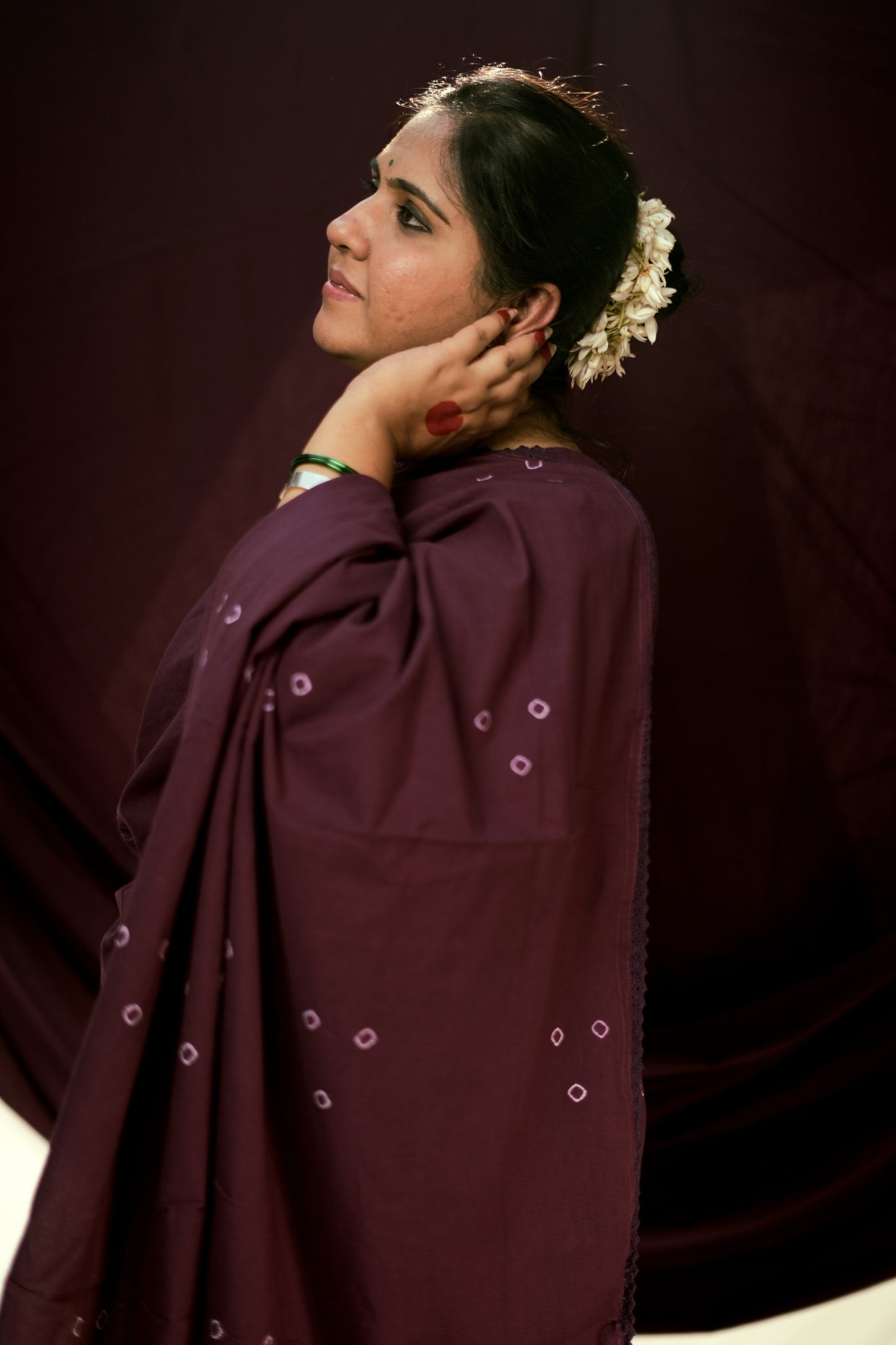 Purple Tie and Dye Saree