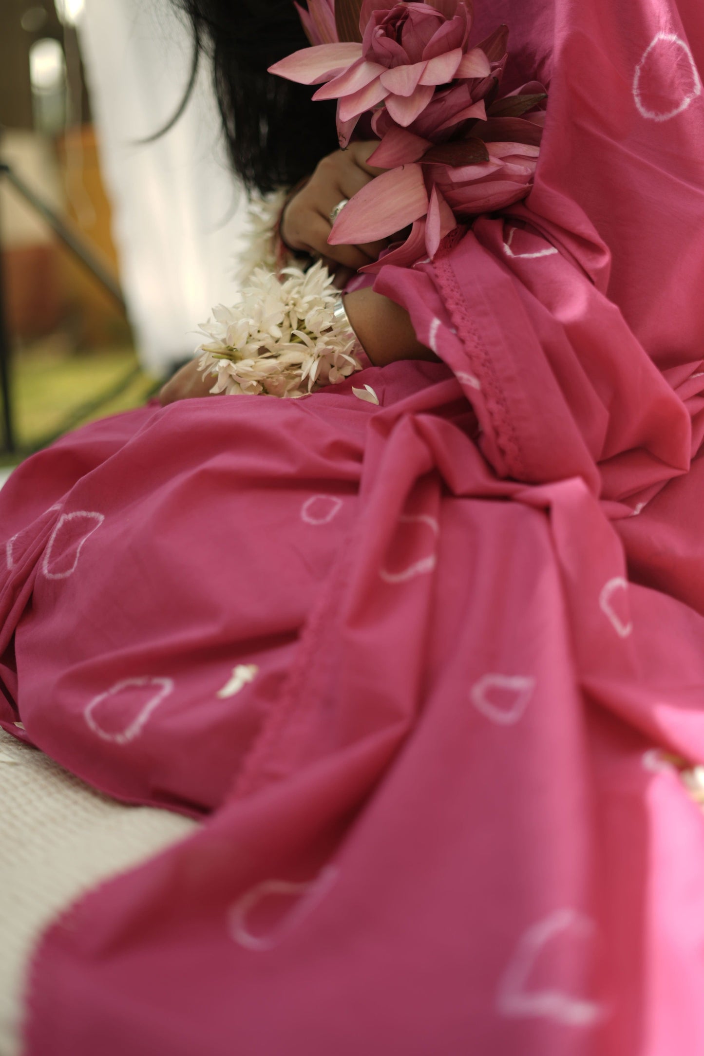Pink Tie and Dye Saree