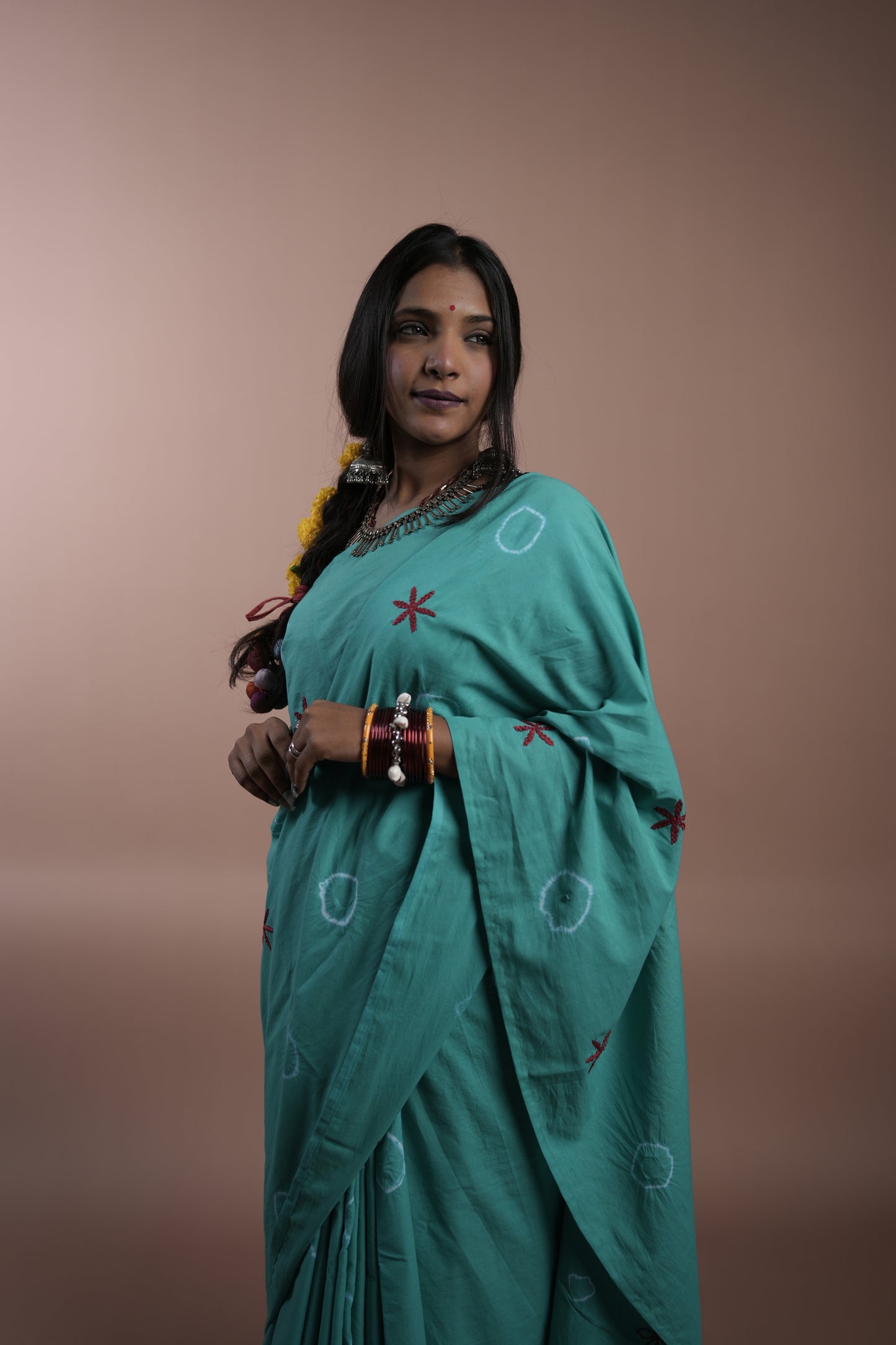 Turquoise Tie and Dye Saree