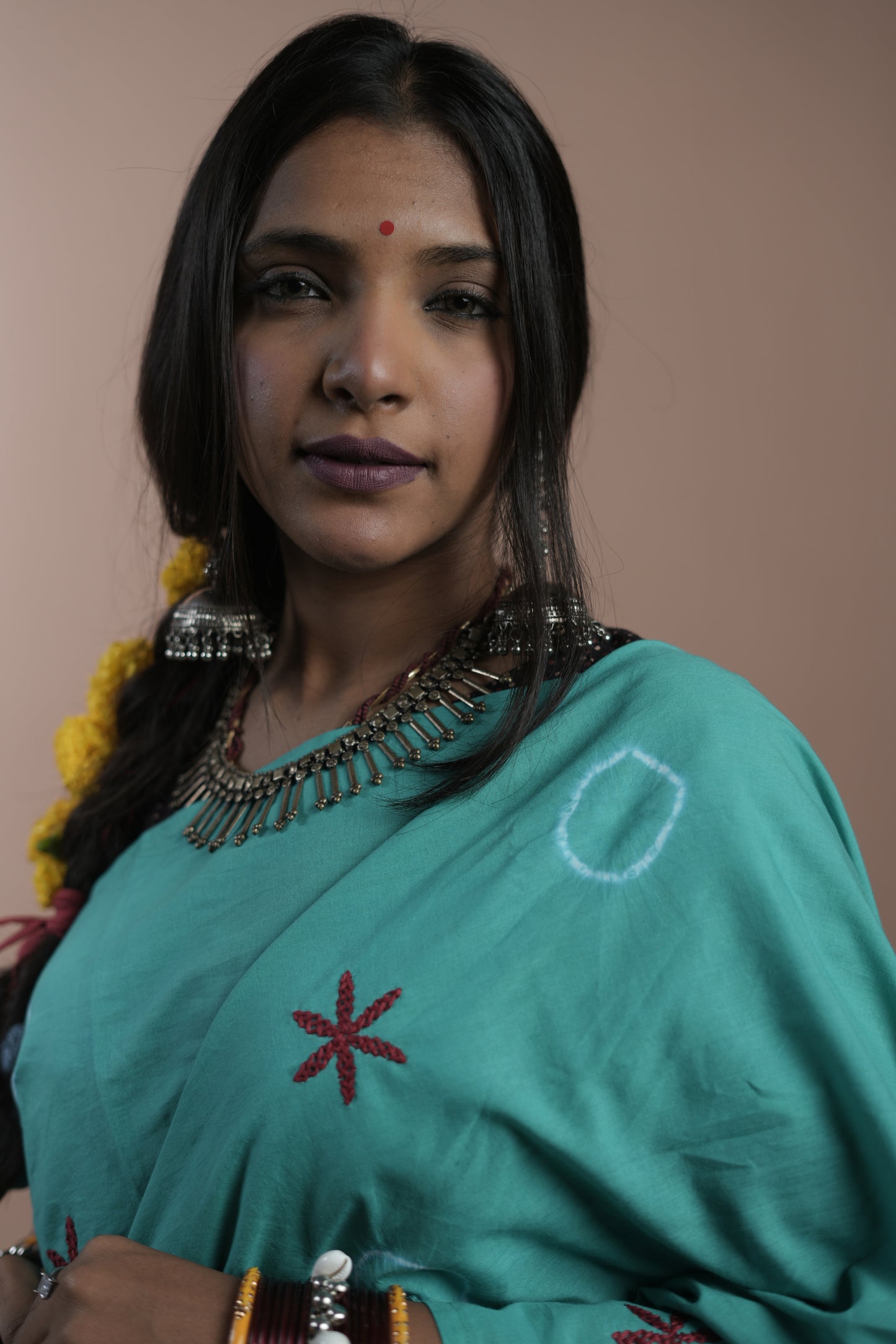 Turquoise Tie and Dye Saree