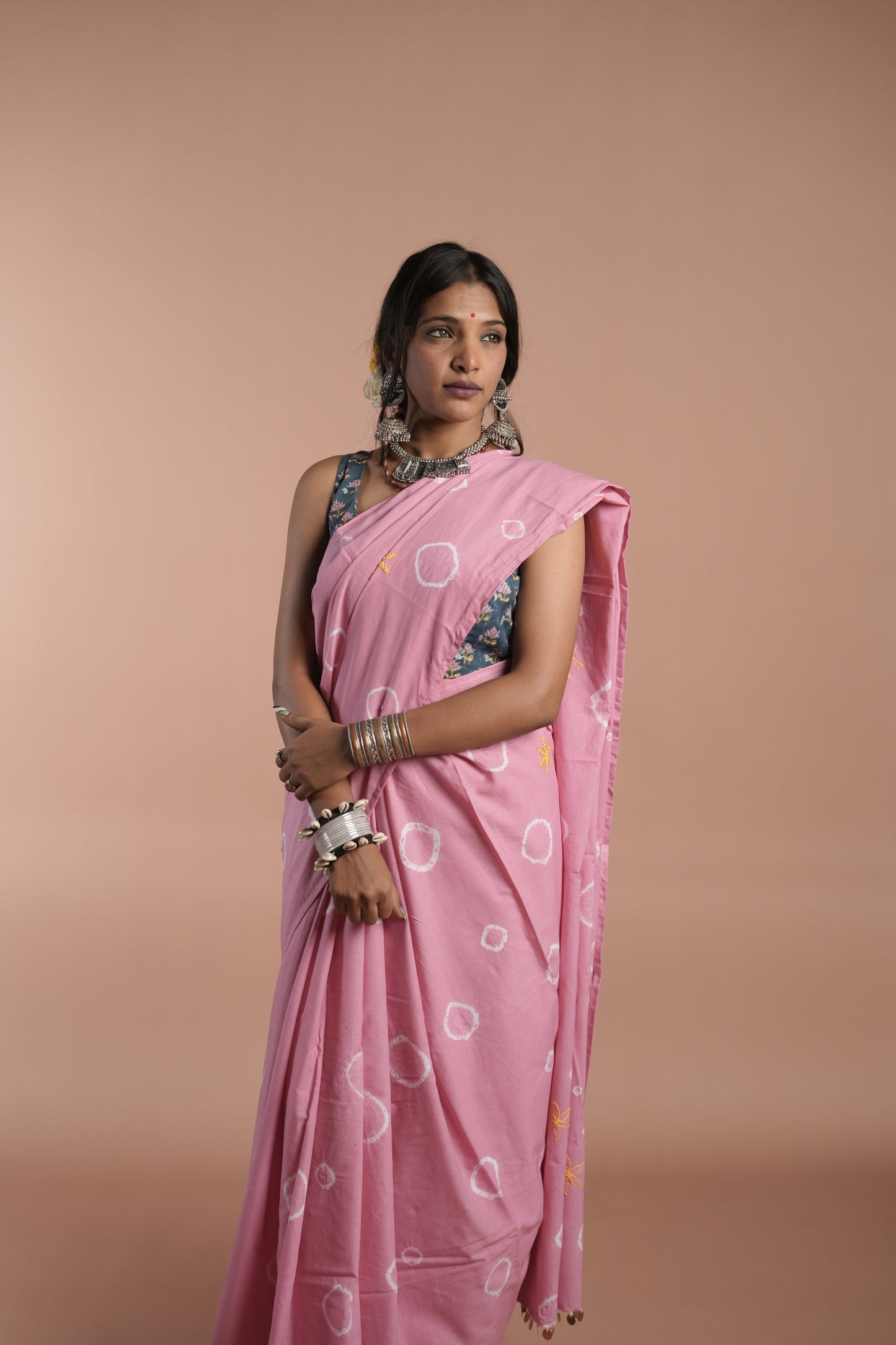 Light Pink Tie and Dye Saree