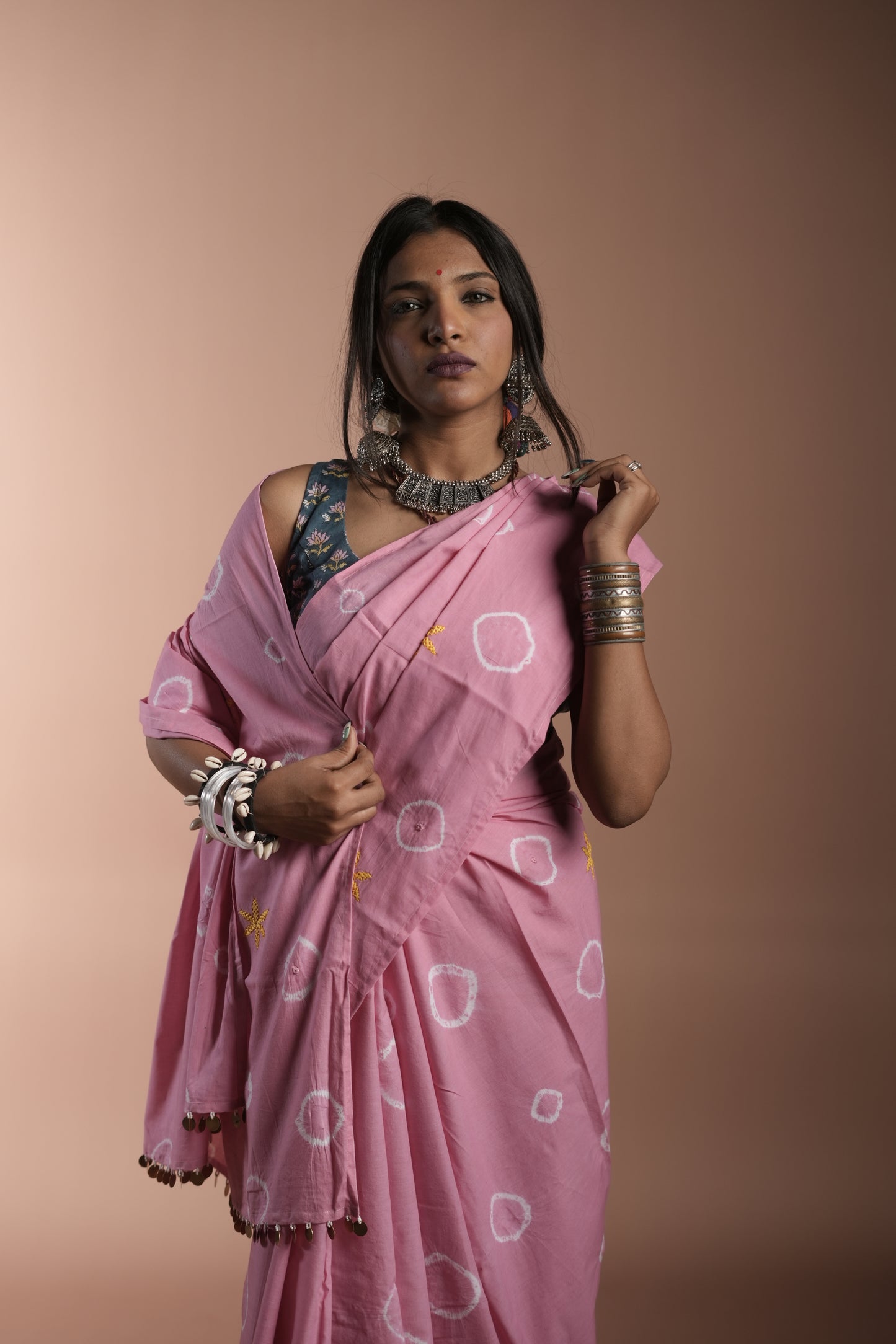 Light Pink Tie and Dye Saree