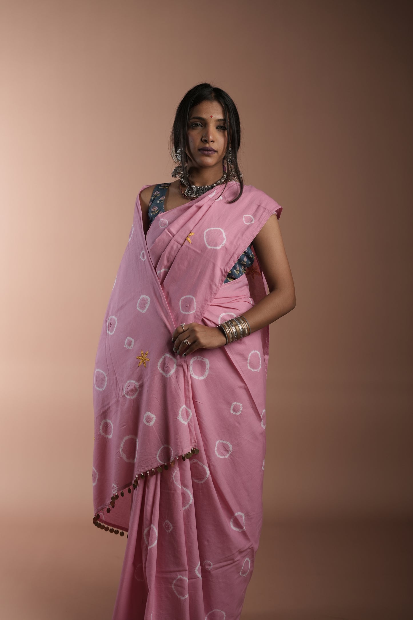 Light Pink Tie and Dye Saree