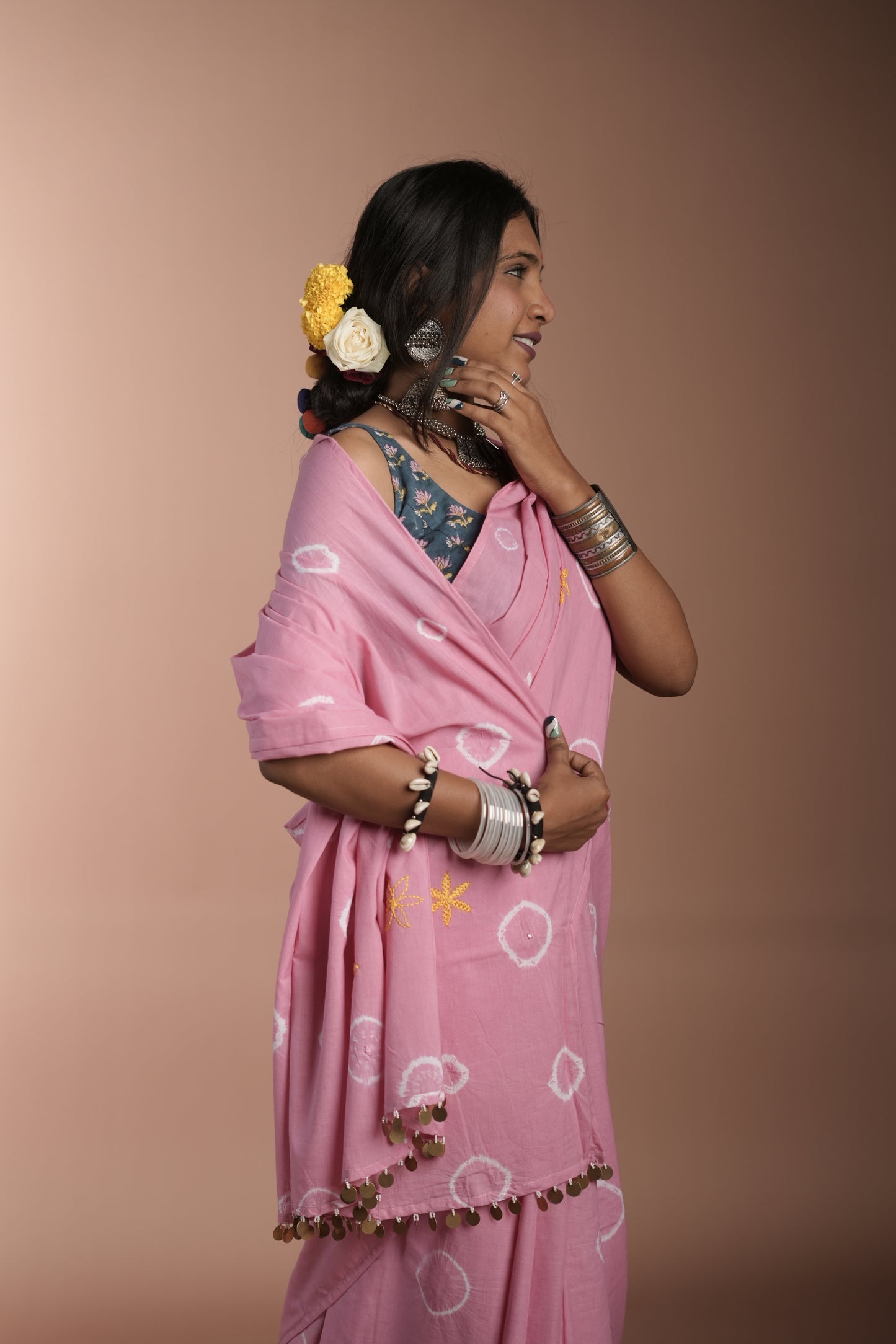 Light Pink Tie and Dye Saree