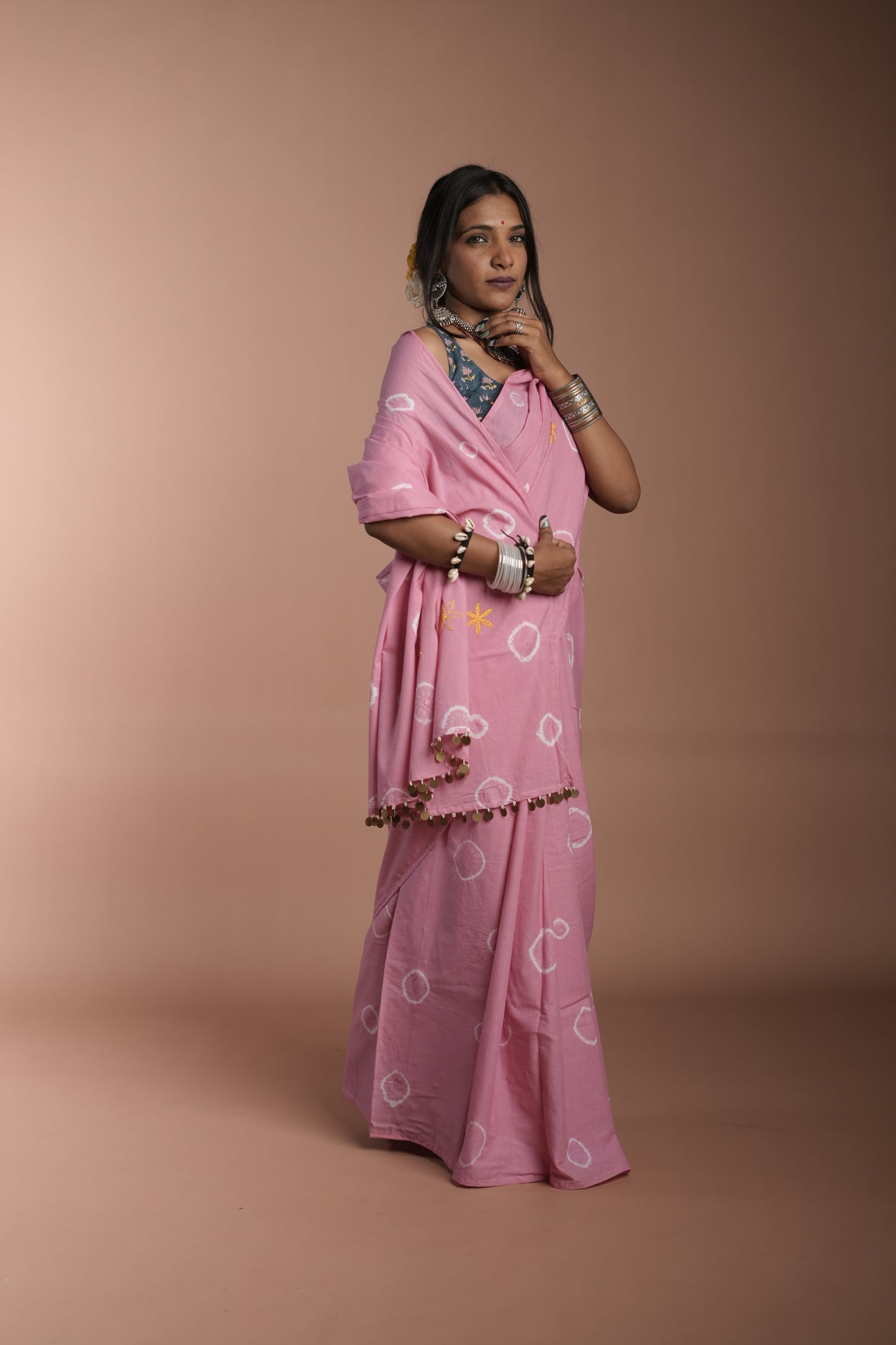 Light Pink Tie and Dye Saree