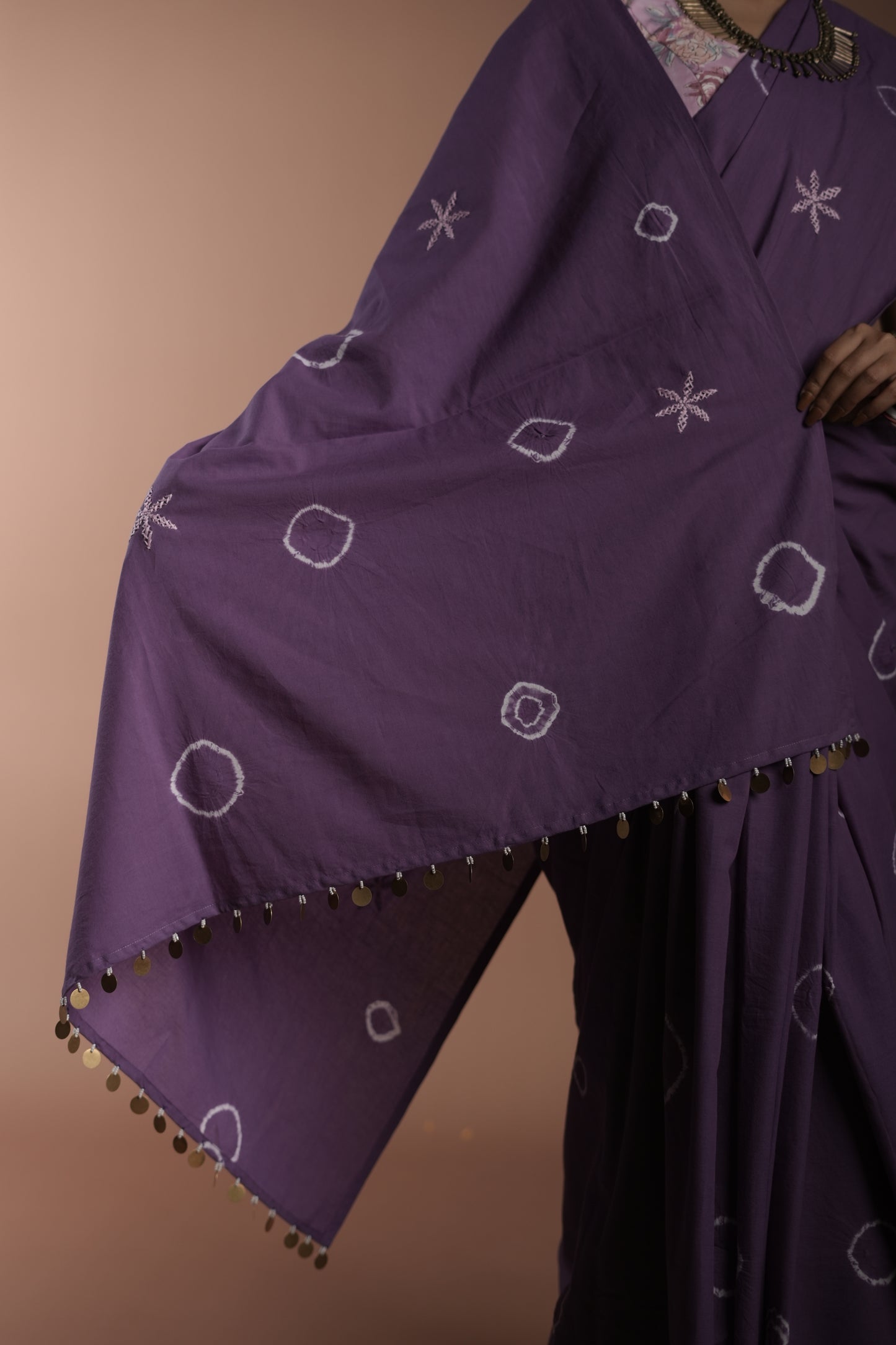 Purple Tie and Dye Saree