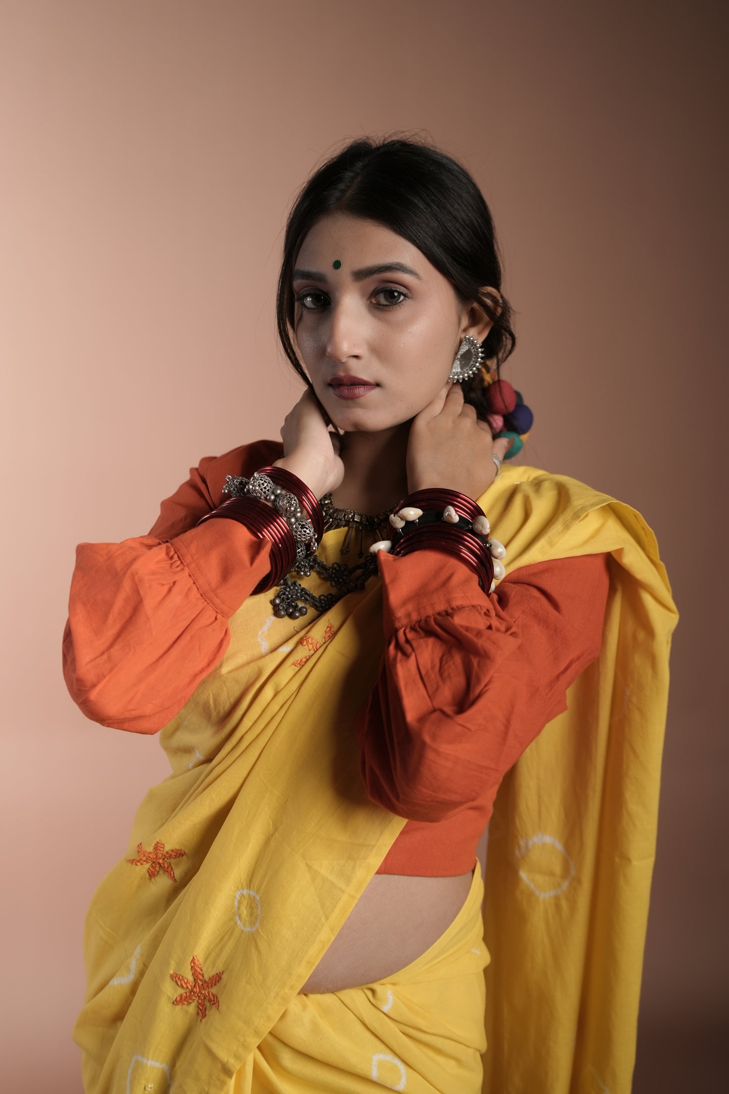 Lemon Yellow Tie and Dye Saree