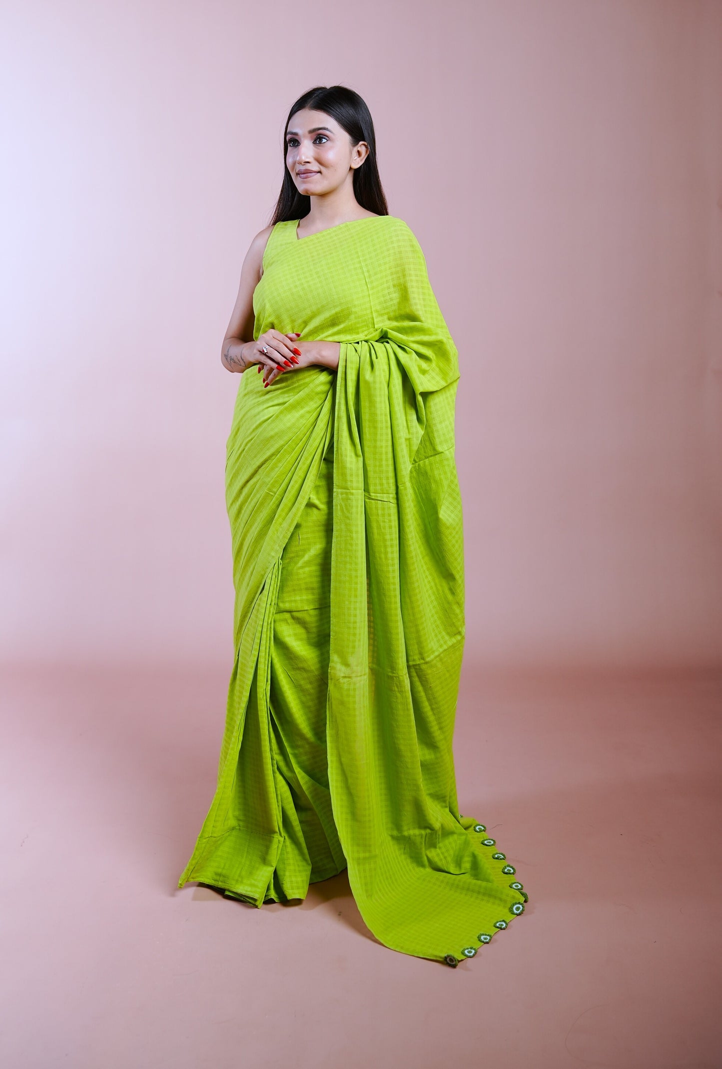 Lime Handloom Saree