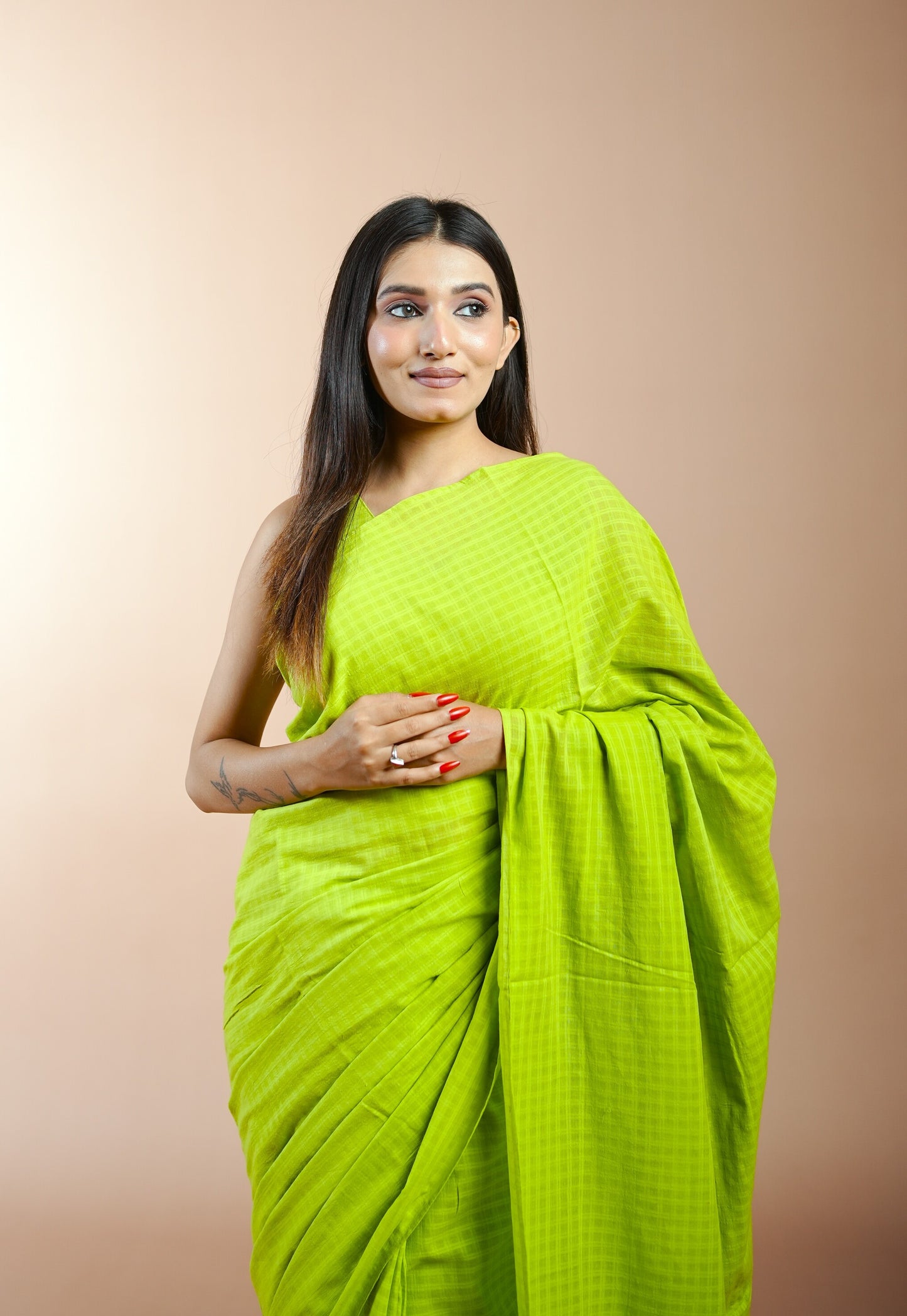 Lime Handloom Saree