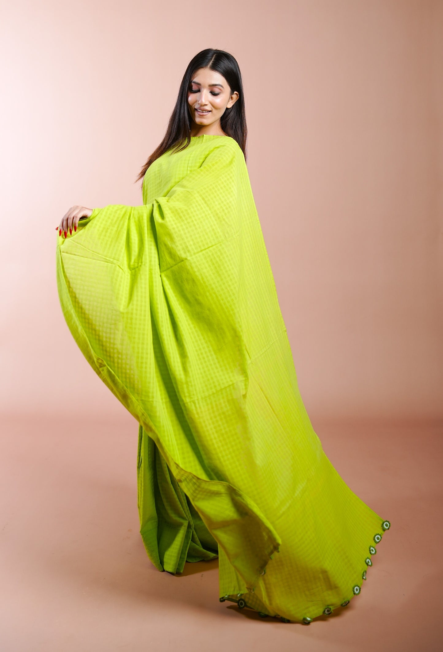 Lime Handloom Saree