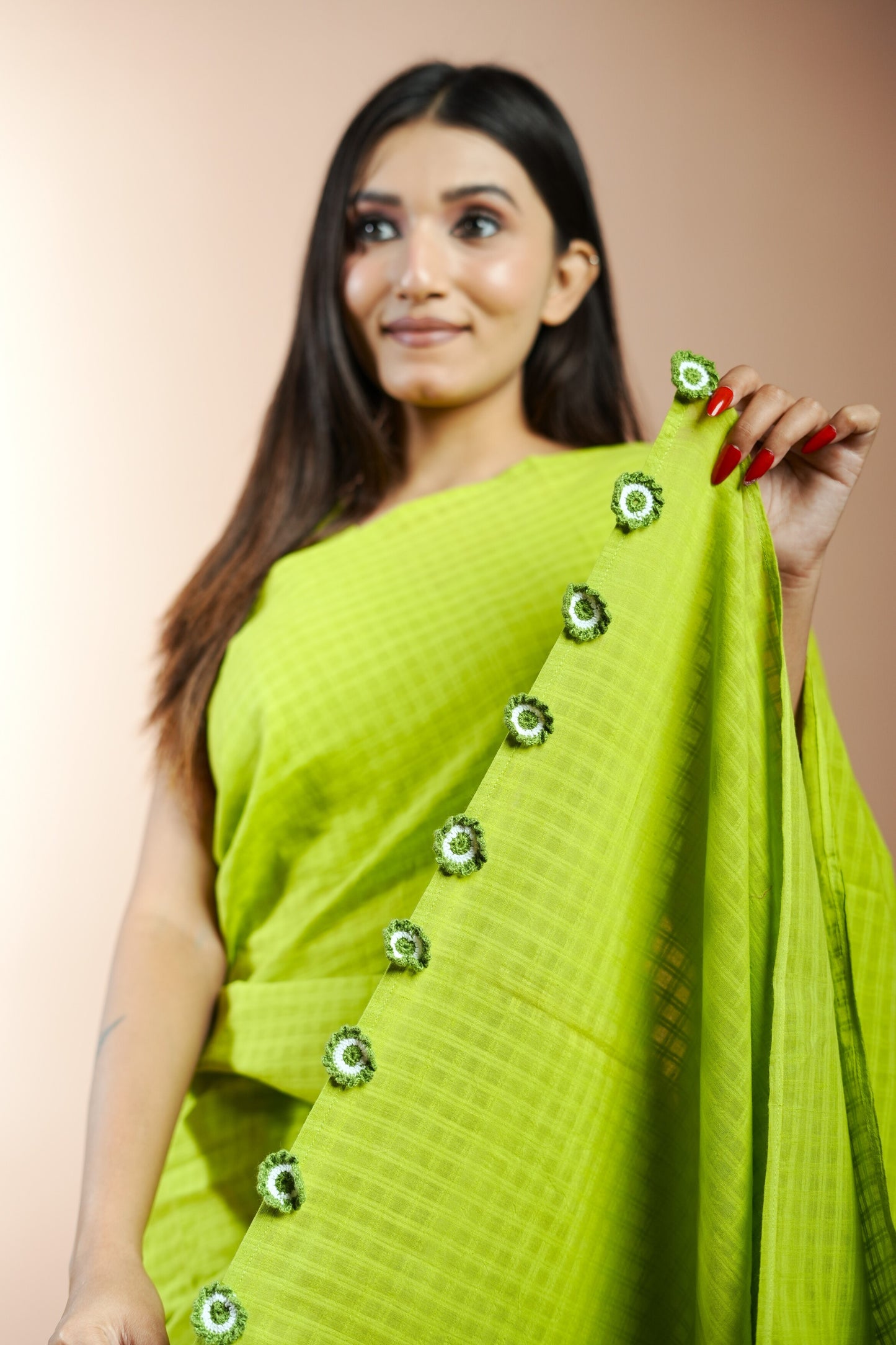 Lime Handloom Saree