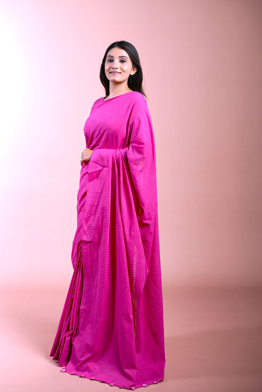 Raspberry Handloom Saree