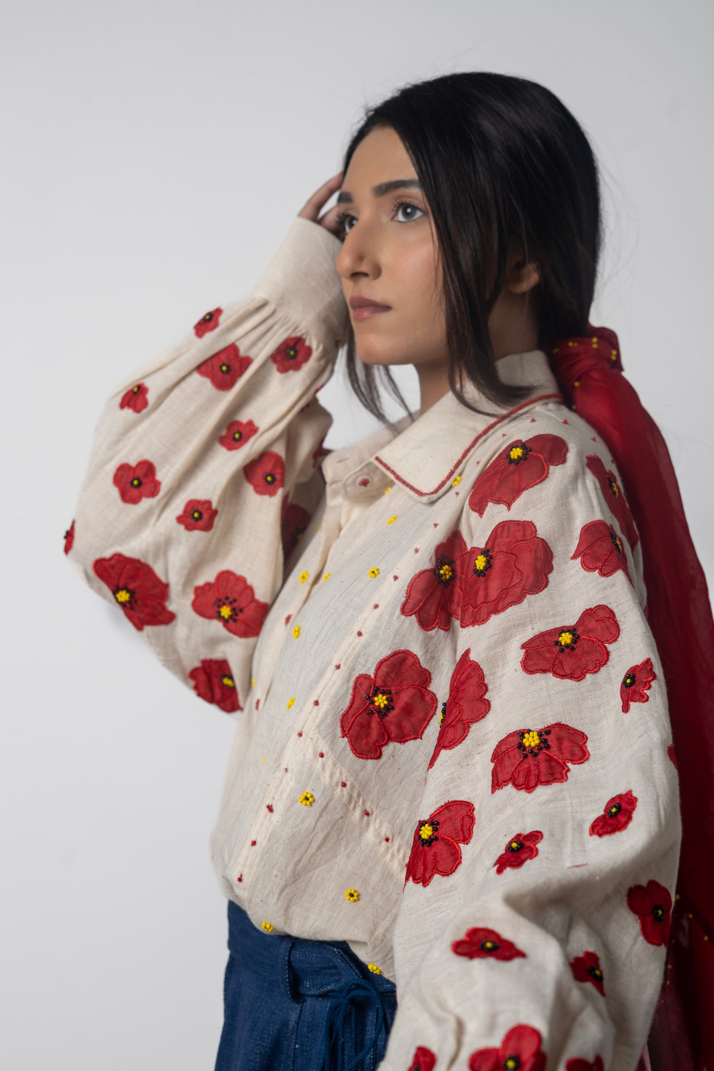 Poppy Field Shirt and Skirt Set
