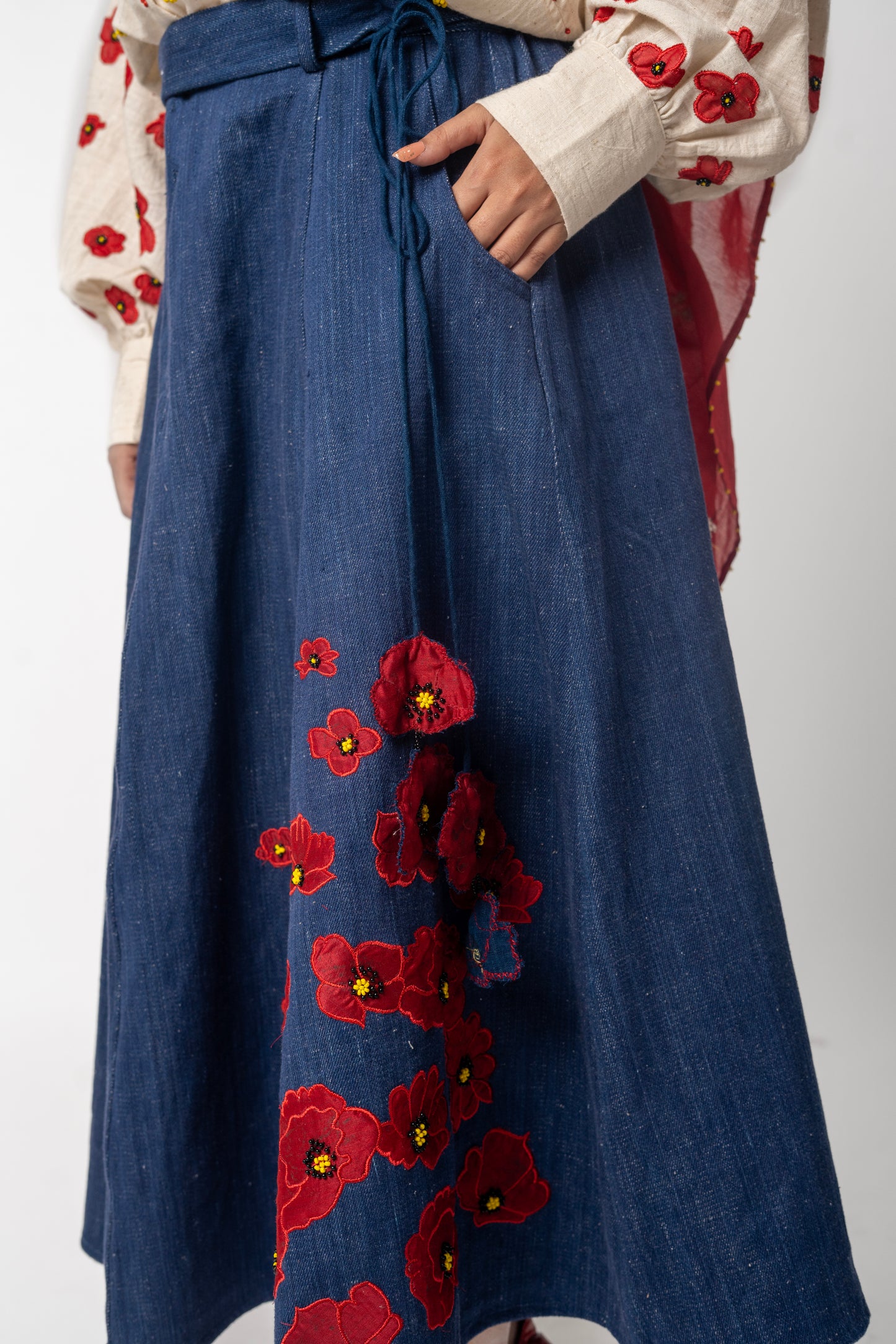 Poppy Field Shirt and Skirt Set