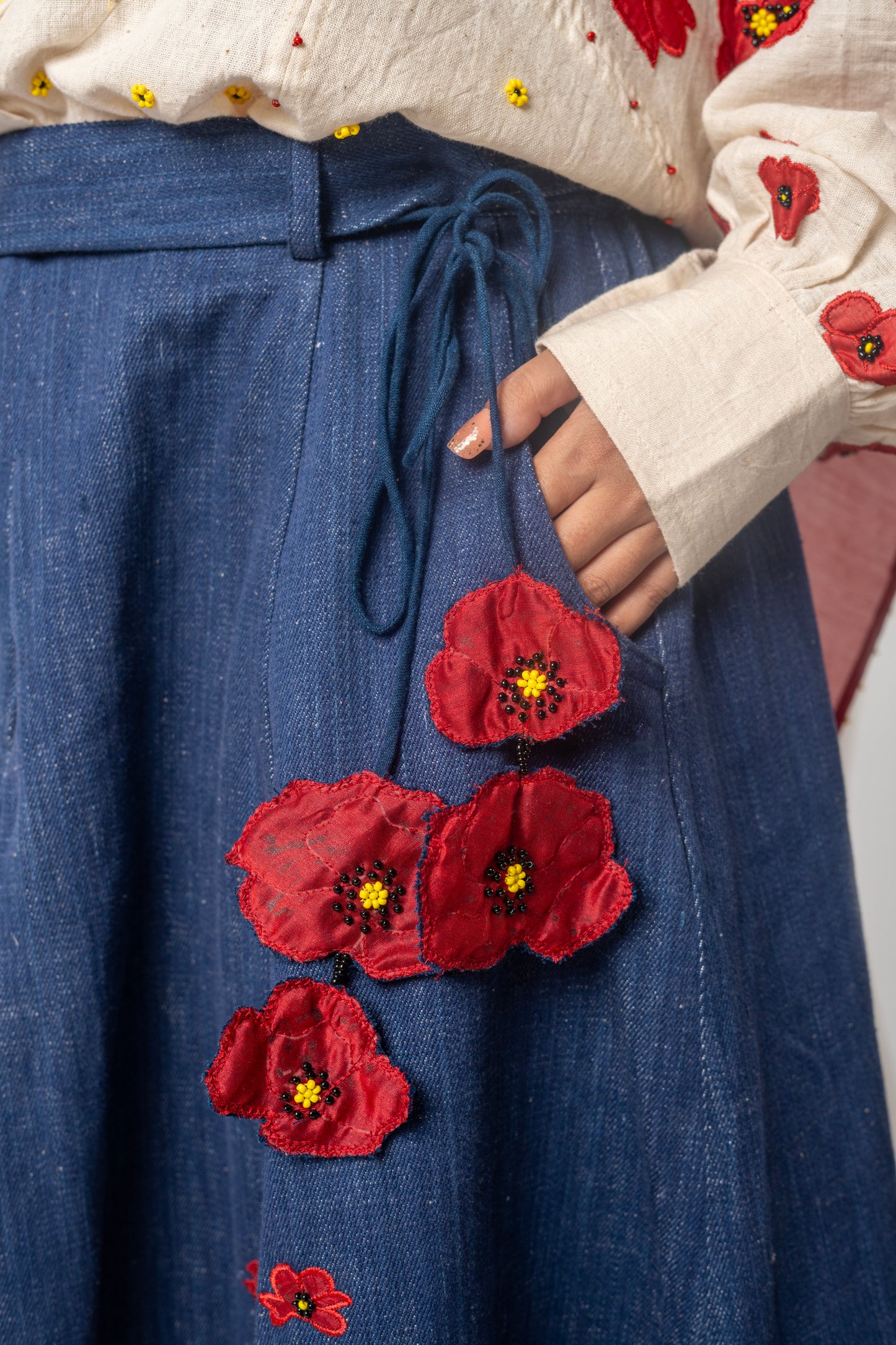 Poppy Field Shirt and Skirt Set