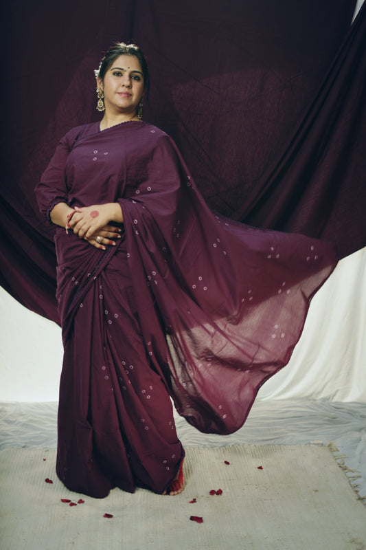 Purple Tie and Dye Saree